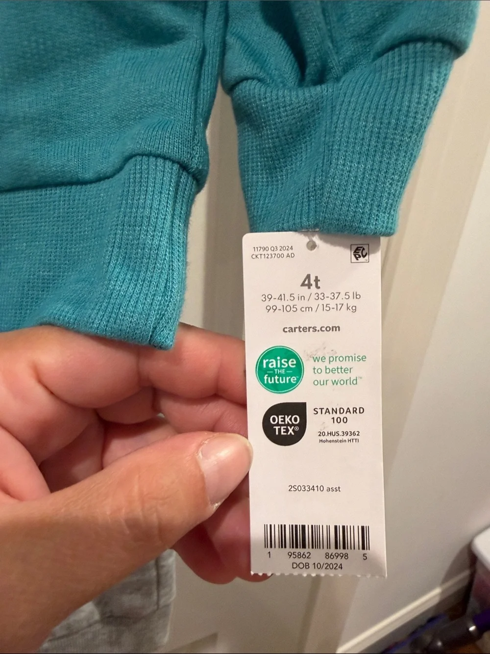 Carter's Teal and grey Boys Dinosaur  Set 4T NWT